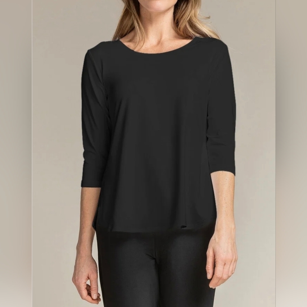 Sympli Black Go To Classic Top 3/4 Sleeve